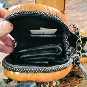 Mary Frances Black Pouch with Gold Accents